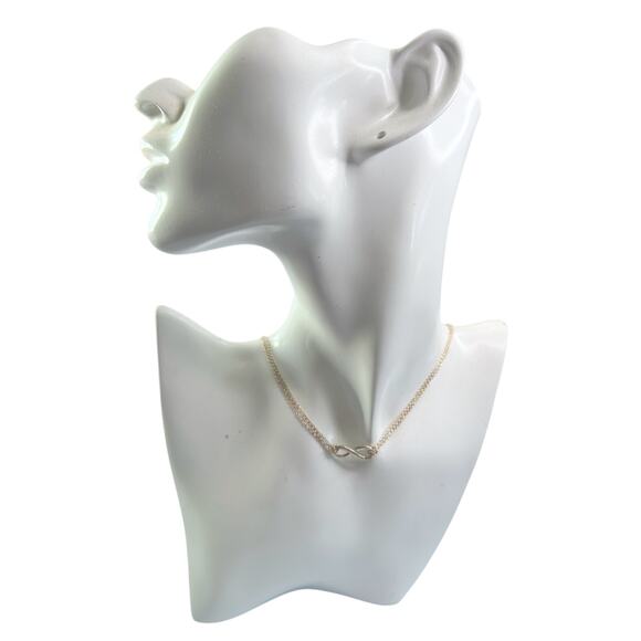 Tiffany & Co Infinity Double Chain Pendant and Necklace in Sterling 16" Chain - Picture 15 of 15